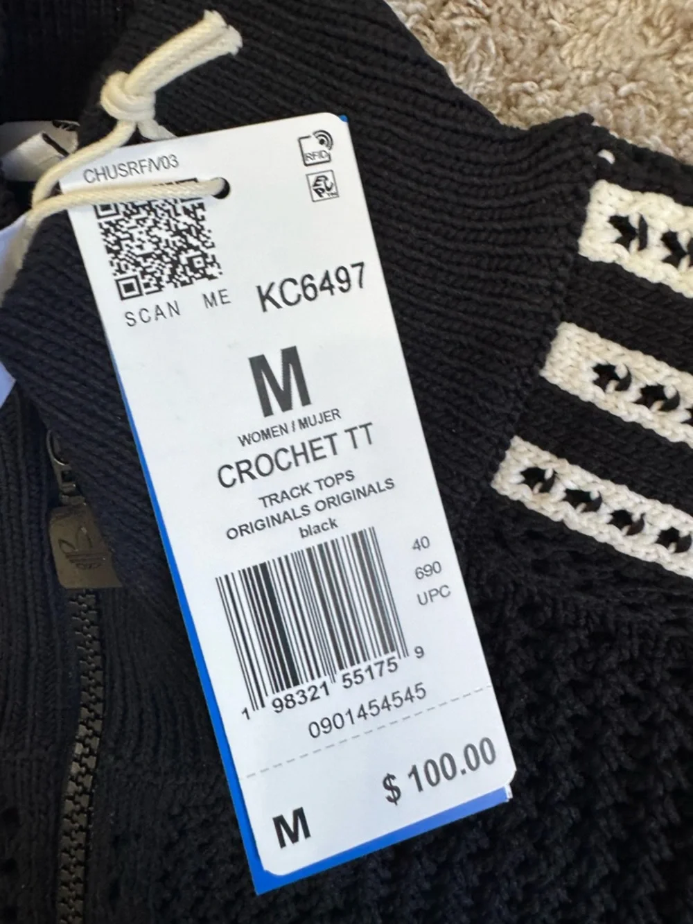 Adidas KNITTED CROCHET FIREBIRD TRACK TOP - Picture 2 of 5